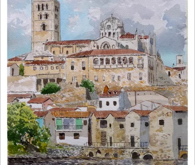 Acuarela de Zamora pintado por Rubén de Luis