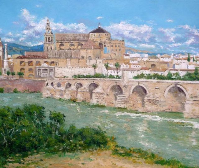 Cuadro al oleo de Córdoba del pintor Rubén de Luis