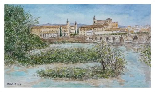 Acuarela de un paisaje de Córdoba