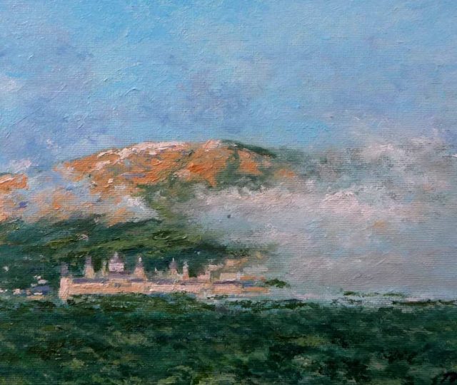 Cuadro al oleo de San Lorenzo del Escorial, Madrid