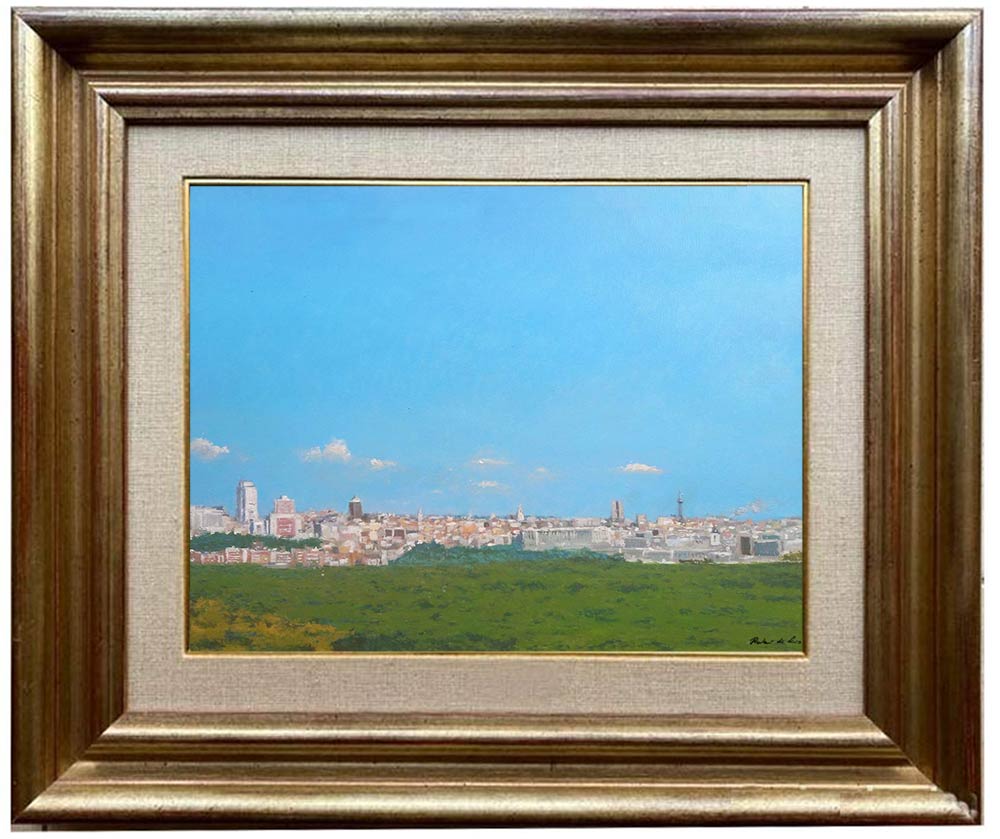 Cuadro al oleo de un paisaje de Madrid del pintor Rubén de Luis