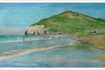 Acuarela de la playa de Berria en Santoña pintada por Rubén de Luis