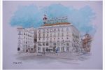 Acuarela de la Puerta del Sol de Madrid