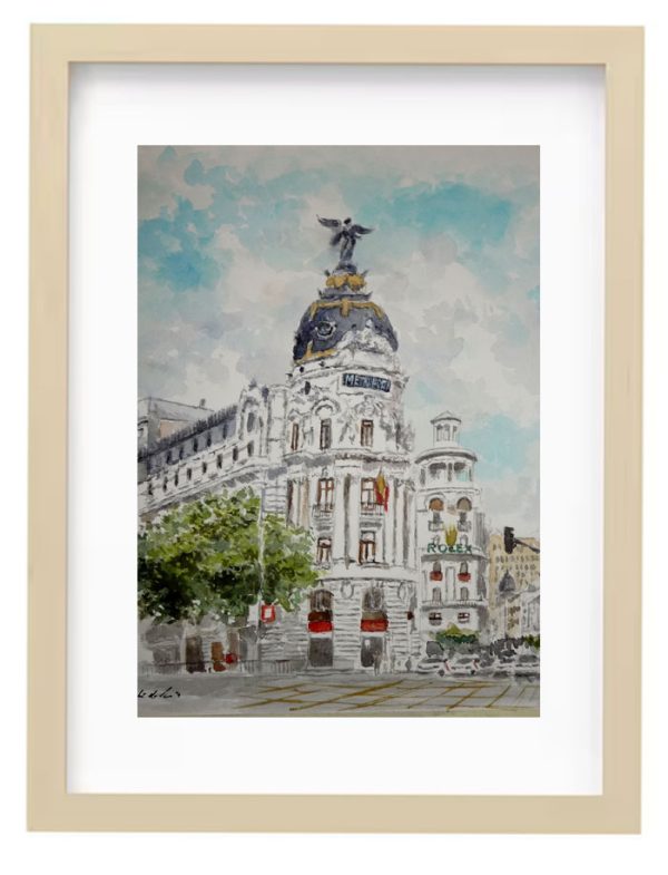 Cuadro del edificio Metrópolis en Madrid