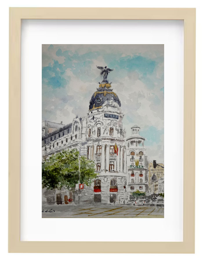 Cuadro del edificio Metrópolis en Madrid