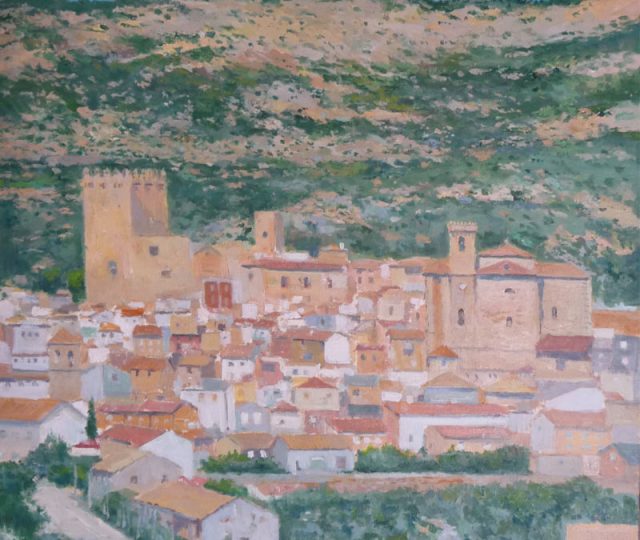 Cuadro al oleo de un paisaje de Moratalla, Murcia del pintor Rubén de Luis