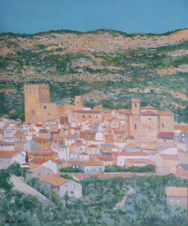 Cuadro al oleo de un paisaje de Moratalla, Murcia del pintor Rubén de Luis