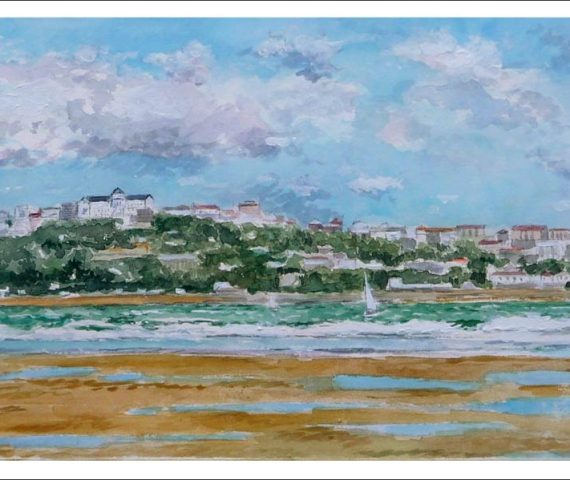 Acuarela de un paisaje de Santander del pintor Rubén de Luis