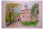 Acuarela del monasterio de Suso en San Millán de la Cogolla, La Rioja