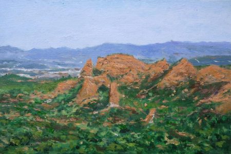 Cuadro al oleo de un paisaje de la Médulas, León