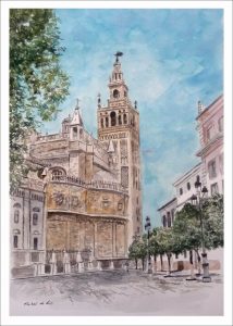 Acuarela de la Catedral de Sevilla