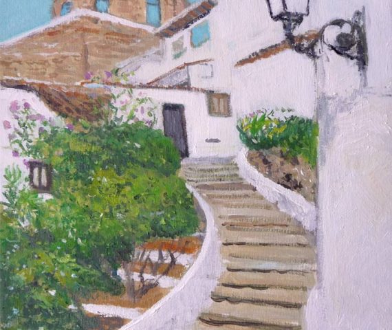 Cuadro al oleo de Altea realizado por Rubén de Luis