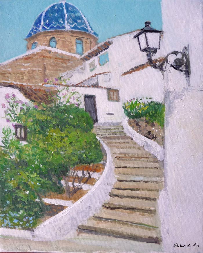 Cuadro al oleo de Altea realizado por Rubén de Luis