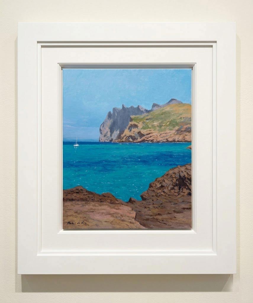 Cuadro al oleo de un paisaje de la Cala Sant Vicenç, Mallorca