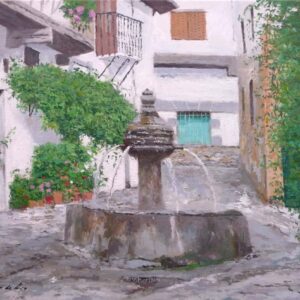 Cuadro al oleo de Cuacos de Yuste, Cáceres.