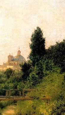 Vista de Madrid junto al Manzanares. Casimiro Sainz Saiz.
