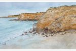 Acuarela de una playa de Conil de la Frontera del pintor Rubén de Luis