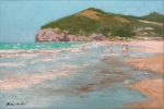 Cuadro al oleo de la playa de Berria en Santoña realizado por el pintor Rubén de Luis