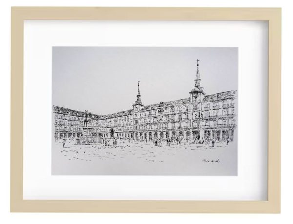 Dibujo a tinta de la Plaza Mayor de Madrid - Imagen 2